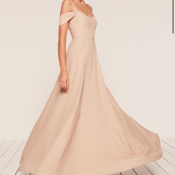 New Reformation Champagne Poppy Dress Size 6 - Picture 11 of 15